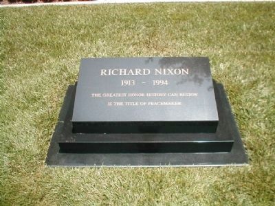 Grave Headstone of Richard Milhous Nixon image. Click for full size.