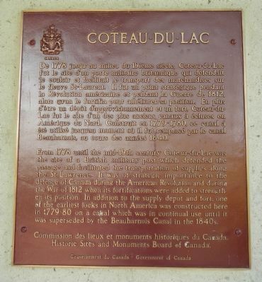 Coteau-du-lac Marker image. Click for full size.