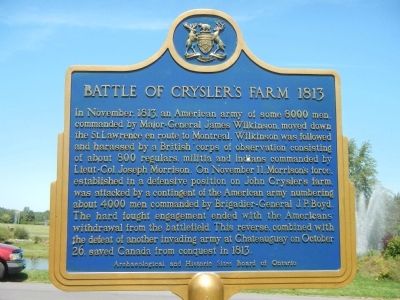 Battle of Crysler’s Farm 1813 Marker. Click for full size. Battle of Crysler’s Farm 1813 Marker image. Click for full size.