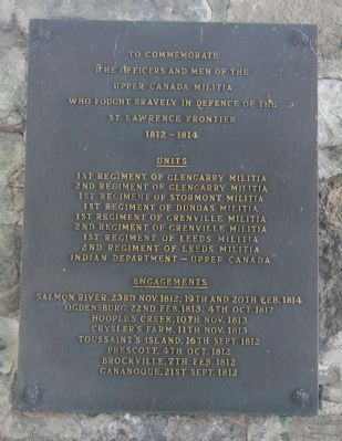 Battlefield of Chrysler�s Farm memorial plaque image. Click for full size.