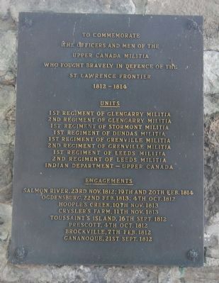 Battlefield of Chryslers Farm memorial plaque image. Click for full size.