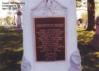 Confederate Mound Marker. Click for full size. Confederate Mound Marker image. Click for full size.