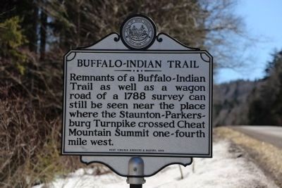 Buffalo-Indian Trail Side of Marker. Click for full size. Buffalo-Indian Trail Side of Marker image. Click for full size.