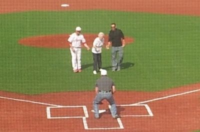 Mary Regan, David Regan's Mother Throws Ceremonial First Pitch image. Click for full size.