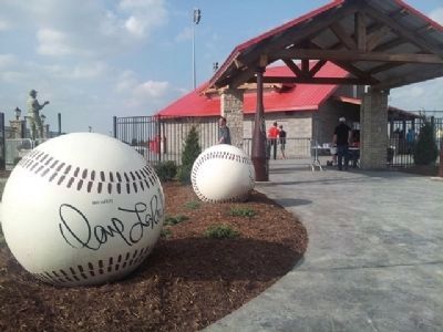 Dave LaRoche Baseball at Entrance to Dave Regan Stadium image. Click for full size.