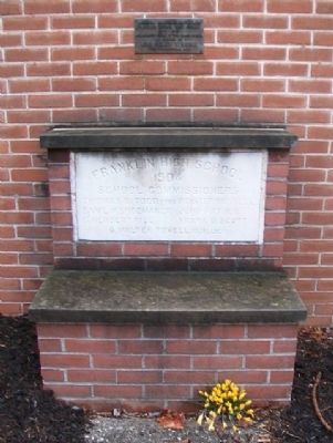 Original Cornerstone of the Franklin Senior High School and Marker image. Click for full size.