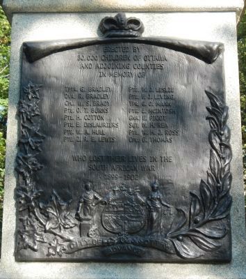 South African (Boer) War Memorial Marker. Click for full size. South African (Boer) War Memorial Marker image. Click for full size.