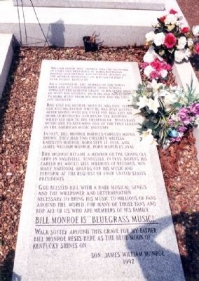 William Smith Bill Monroe Grave Marker image. Click for full size.