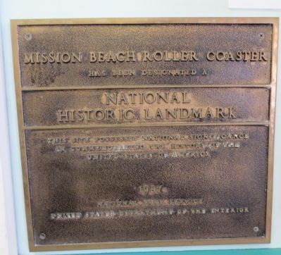 Mission Beach Roller Coaster Marker image. Click for full size.