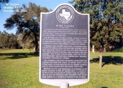 King Fisher Marker. Click for full size. King Fisher Marker image. Click for full size.