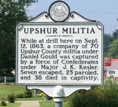Upshur Militia Marker. Click for full size. Upshur Militia Marker image. Click for full size.