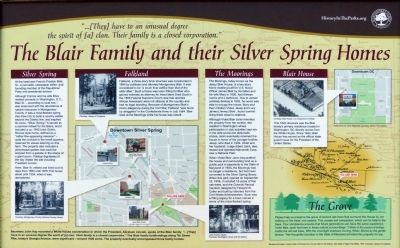 The Blair Family and their Silver Spring Homes. Marker image. Click for full size.