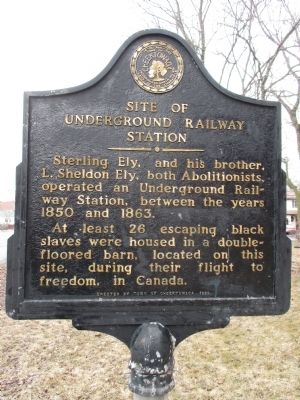 Site of Underground Railway Station Marker. Click for full size. Site of Underground Railway Station Marker image. Click for full size.