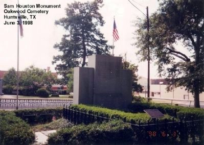 Sam Houston Grave Marker-Side 1 image. Click for full size.