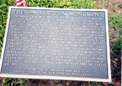 Sam Houston Monument Marker image. Click for full size.