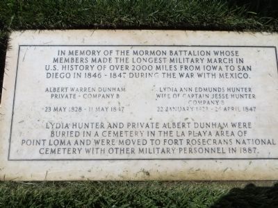 In Memory of the Mormon Battalion Marker image. Click for full size.