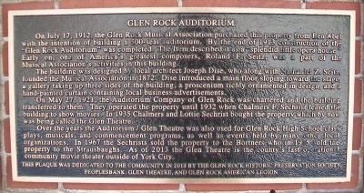 Glen Rock Auditorium Marker image. Click for full size.