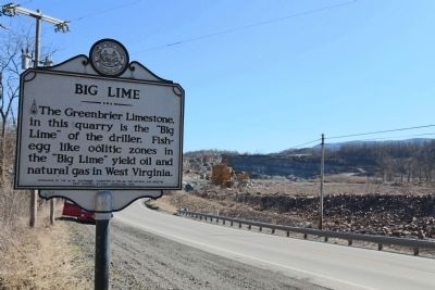Big Lime Marker and Quarry image. Click for full size.