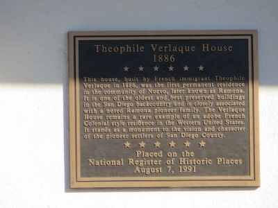Theophile Verlaque House Marker image. Click for full size.