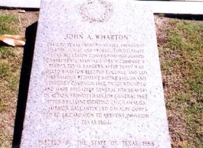 John A. Wharton Marker image. Click for full size.