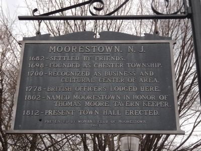 Moorestown, N.J. Marker. Click for full size. Moorestown, N.J. Marker image. Click for full size.