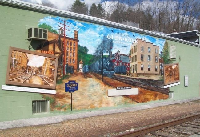 Trains, Grains, and More Trains Mural image. Click for full size.