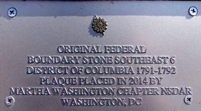 Original Federal Boundary Stone Southeast 6 Marker image. Click for full size.