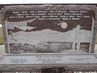 West Seneca Vietnam Veterans Monument. Click for full size. West Seneca Vietnam Veterans Monument image. Click for full size.