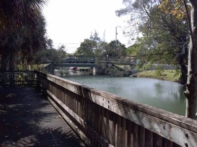 South view of waterway toward Bird Road bridge. Click for full size. South view of waterway toward Bird Road bridge image. Click for full size.