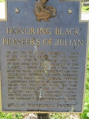 Honoring Black Pioneers of Julian Marker image. Click for full size.