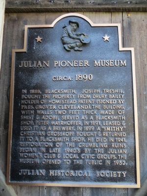 Julian Pioneer Museum Marker image. Click for full size.