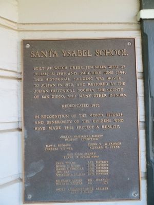 Santa Ysabel School Marker image. Click for full size.