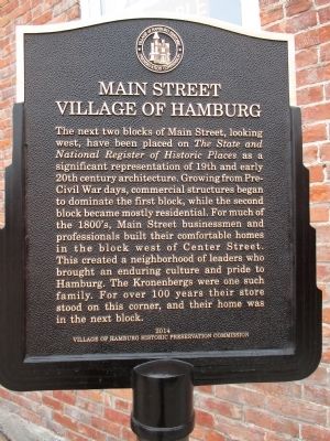 Main Street Village of Hamburg Marker image. Click for full size.