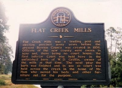 Flat Creek Mills Marker. Click for full size. Flat Creek Mills Marker image. Click for full size.