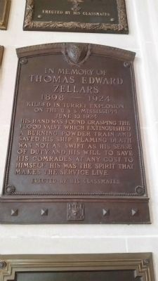 Zellars Memorial at Memorial Hall in Bancroft Hall at the US Naval Academy. image. Click for full size.