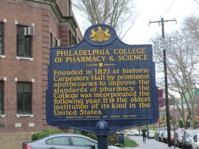 Philadelphia College of Pharmacy and Science Marker image. Click for full size.