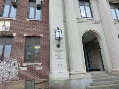 Philadelphia College of Pharmacy and Science1821-Inscription at the entrance. Click for full size. Philadelphia College of Pharmacy and Science1821-Inscription at the entrance image. Click for full size.