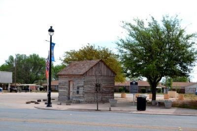 Marker and Reconstructed Blue Gap Post Office image. Click for full size.