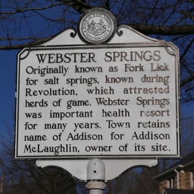 Webster Springs Marker image. Click for full size.