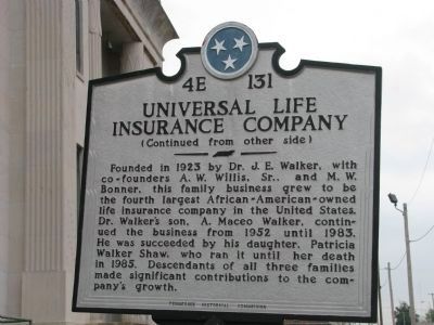 Universal Life Insurance Building Historic Marker image. Click for full size.