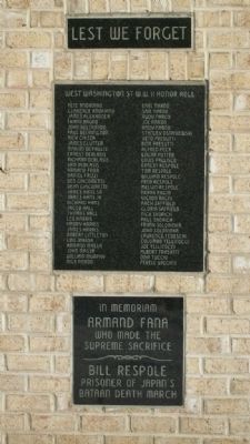 West Washington Street World War II Honor Roll. Click for full size. West Washington Street World War II Honor Roll image. Click for full size.