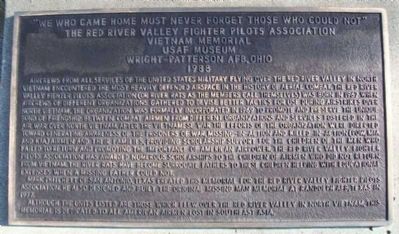 Red River Valley Fighter Pilots Association Vietnam Memorial Marker image. Click for full size.
