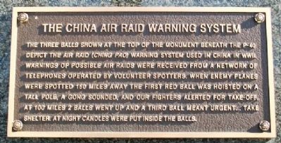The China Air Raid Warning System at The Flying Tigers Monument image. Click for full size.