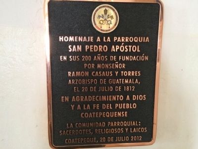 Additional marker inside San Pedro Apostol Church image. Click for full size.