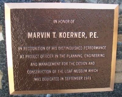 Marvin T. Koerner, P.E. Marker image. Click for full size.