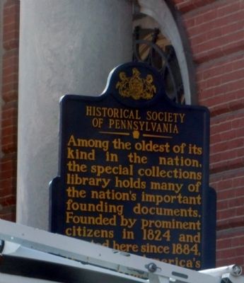 Historical Society of Pennsylvania Marker image. Click for full size.
