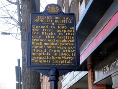 Frederick Douglass Memorial Hospital Marker image. Click for full size.