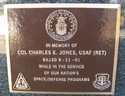 Col Charles E. Jones, USAF (Ret) Marker image. Click for full size.