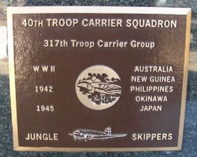 40th Troop Carrier Squadron / 317th Troop Carrier Group Marker image. Click for full size.