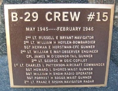 B-29 Crew #15 Marker image. Click for full size.